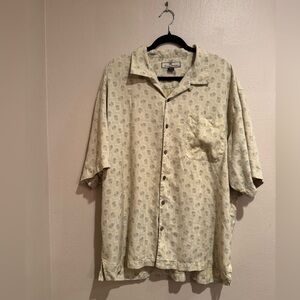 Men's Hawaiian Palm Tree Silk Button Down Shirt